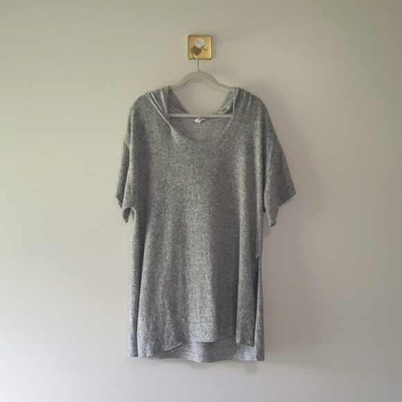 Free People Intimately Oversized Top Women Large Heather Gray Super Soft Comfy - Picture 1 of 11